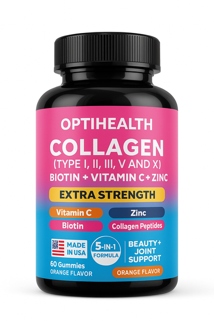 OptiHealth® Collagen – Extra Strength 5-in-1 Beauty Support