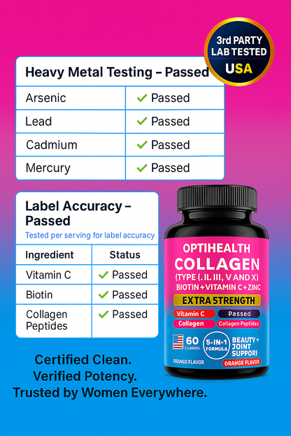 OptiHealth® Collagen – Extra Strength 5-in-1 Beauty Support